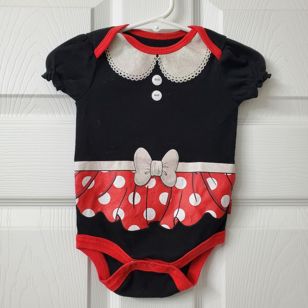 Disney Baby Minnie Mouse Dress Onesie Bodysuit Size 3-6 Months